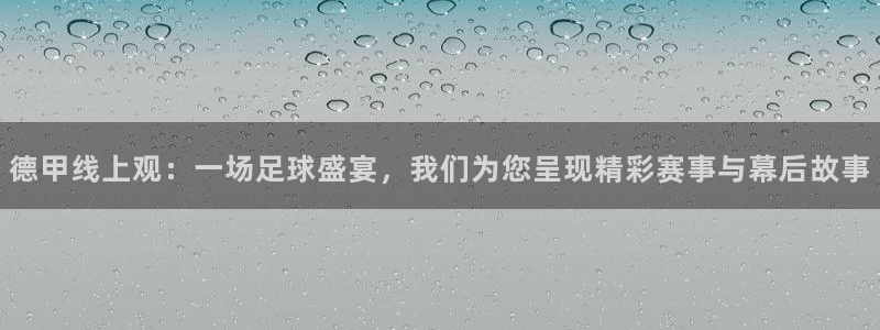 qy千亿球友体育：德甲线上观：一场足球盛宴，我们为您呈现精彩赛事与幕后故事